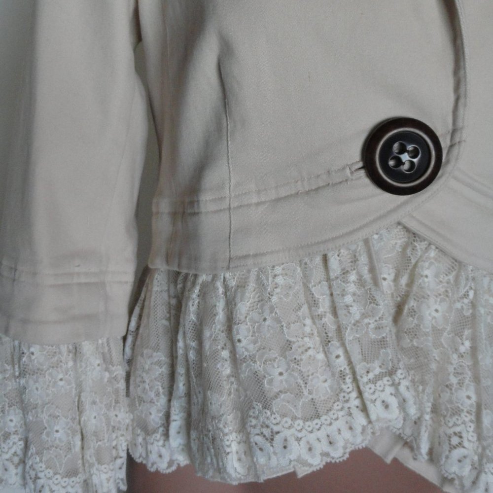 Robert Rodriguez Cotton & Lace  Cream Jacket - Picture 4 of 5